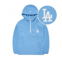MLB 엠엘비 베이직 미디움로고 후리스 오버핏 후드티 LA (L.Blue)