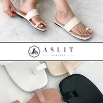 [애슬릿] 스퀘어 엄지 쪼리 스트랩 뮬 슬리퍼
