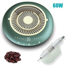 목공용집진기 이동식 네일 손톱손질 산업용 가정용 전기 분진 집진기 필터 2 in 1 네일 35000rpm 네일 드릴 머신 진공 청소기 매니큐어 머신 팬 네일 흡입 강력한 저소음, 미국 플러그(100-120v), 핸들 녹색