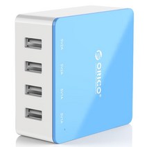 ORICO 4 포트 USB 충전기 슈퍼 저렴한 가격 미국 플러그 범용 데스크탑 전원 어댑터 5V 6A 30W 출력 삼성 폰 화웨이, 03 Blue_01 US Plug
