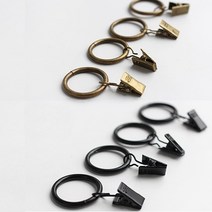 빈티지 집게링(지름2.5cm) 링집게 1개 황동, 블랙