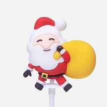 [크리스마스아크릴토퍼] 비비드레인 크리스마스 케이크 트리 데코픽, 산타(노란보따리)-10개