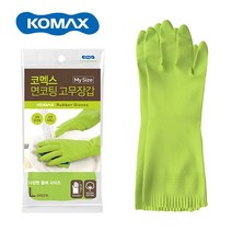 코멕스 면코팅안감 고무장갑 짧은기장 연두, 짧은연두L