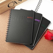 블랙 스프링 노트 학원 홍보 판촉용 유선 공책 연습장