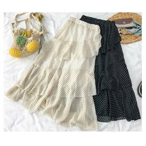 아리아 또티 도트프릴 롱스커트 스커트