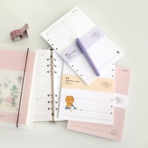 카카오프렌즈 A5 6공 다이어리 내지 만년형 위클리, 단품