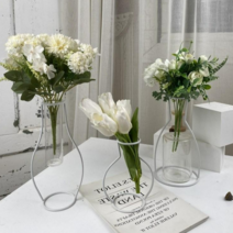 철제 꽃병 깨지지 않는 예쁜 인테리어 소품 3P, 화이트