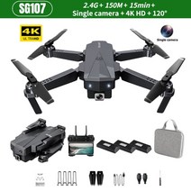 zll sg107 pro rc 드론 4k hd 듀얼 카메라 5g wifi fpv gps quadcopter one key return home 브러시리스 모터 광학 흐름 포지셔닝, 4k 초 배터리3