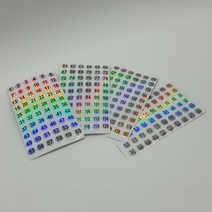 동그라미 홀로그램 숫자 스티커 넘버링 미니 원형 넘버 번호 탑꾸 다꾸 폴꾸 실링 씰 의류 포장 다이어리 꾸미기 61-120