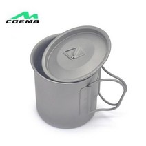 캠핑식기세트 캠핑냄비 캠핑코펠 티타늄 컵 450ML 머그잔 피크닉 용품 난방 경량 야외 생존 요리 장비 하이킹 조리기구 머그컵