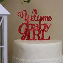 All About Details Red Welcome Baby Girl Topper, 1