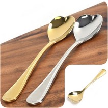 티타늄 골드 하트 모양 디저트 아이스크림 스푼 요거트 홈카페 손님 빙수 업소용 가정용 매장 후식 요플레 수저 숟가락 티스푼 유아 감성 씨리얼 간식