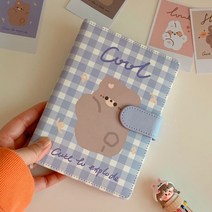 떨샵 다이어리 수첩 다꾸 다이어리꾸미기 6공다이어리 만년형, 체크프렌즈(퍼플)