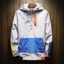남성 컬러배색 아노락 풀오버 바람막이 점퍼 자켓 WI137J
