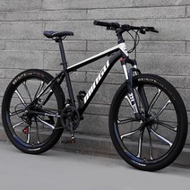 ( MTB 산악자전거 ) 24/26인치 27단 입문용 크로스컨트리 자전거, 24인치, 10포크 에디션 - 블랙화이트