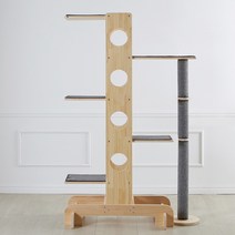 브리스캣 원목캣타워 O타입 (4단 알루미늄폴) 캣타워, CO-K-그레이, 단품