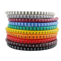 500PCS EC-0 케이블 와이어 마커 0-9 크기 1.5 sqmm 컬러