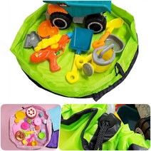 장난감 플레이 매트 소형 오감 촉감 모래 미술 놀이 파우치 간편 정리 청소 깔개 레고 블록 만들기 공부 학습 방수 원형 유아 아기 어린이 아동 돗자리 주머니 도구 보관 용품 수납