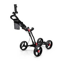 골프백 캐리어 접이식 바퀴 경량 골프 가방 수동 카트, 블랙