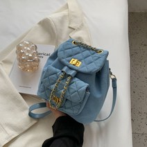 책가방 캐주얼 저렴한 청 데님 백팩 여행 배낭 데님백팩 퀼팅