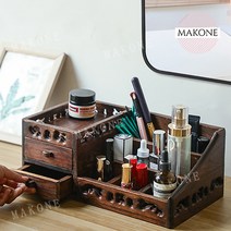 앤틱 우드 원목 화장품 보관함 향수 트레이 정리대, 우드 왁스