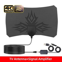 TV안테나 tv 안테나 TV안테나선 kebidumei 디지털 hd 4k 인테리어 실내 높은 신호 증폭 부스터 위성 수신기 신호 마일 공중, 증폭기만