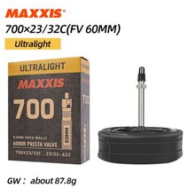 MAXXIS초경량 자전거 튜브 1 개 26/27.5/29/700C AV FV 사이클링 내마모성 자전거 타이어 0.6/0.8mm 두께 액세서리 Mtb, 0.6mm700x23-32C FV60