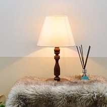 엔틱 모던 감성 브라운 우드 받침 화이트갓 단스탠드 책상 신혼부부 오브제, YWBDD 비숍단스탠드(브라운)_LED 전구색(노란빛)