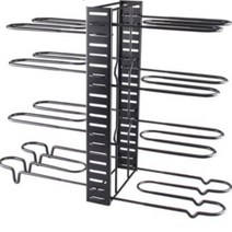 냄비후라이팬정리대 튼튼한 철제 거치대 간격조절 싱크대하부장정리 수납, 블랙1개