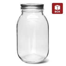 MIR (1BOX) 유리병 클래식 미르 자 1000ml 원형 (12개입) 잼병 공병 유리밀폐용기