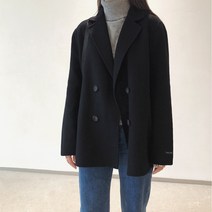 (한정60 000원할인) 브랜드 고퀄리티 작업 핸드메이드 울소재 더블 하프 코트 (2 colors)
