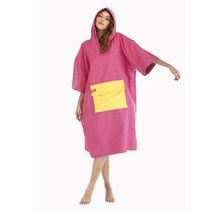 판초타월 비치가운 양털 안감 재킷 오버사이즈 수영 서핑 해변용 로브 코트 변경 방수 판초, [01] Length 112CM, [09] FH4213-Pink