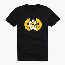 [투준플레이] 스마일꽃 빅사이즈 남여공용 M~4XL 라운드 프린트 레터링 캐릭터 반팔 티셔츠 커플 단체