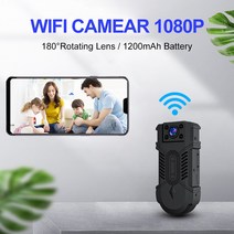 베이비모니터 스마트홈 펫 강아지 카메라 CCTV 1080P 와이파이 미니 IR 나이트 비전 바디 캠코더 모션 감지 비디오 레코더 루프 녹화 180 회전 렌즈 모니터, [05] Camera and 128G Card