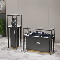 안경진열대 안경거치대 진열장 선글라스 디스플레이 보관함 골드 투명 유리 바닥 럭셔리 샵 뷰티 카운터 시계 안경 쥬얼리 캐비닛, [05] 골드 준비 45cm 길이x45 폭x140 높이