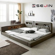 올리버 범퍼 패밀리침대+본넬매트리스Q+SS, 초코브라운