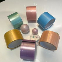 끈끈이 펄반짝이 테이프공 볼테이프 만들기 폭 4.8cm 끈김없는 말랑이 장난감, 보라