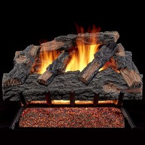 HearthSense 마운틴 오크 통기성 가스 통나무 세트 (45.7cm(18인치)), 02 24 Inches