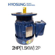 효성모터 2HP(1.5KW) 2극 IE3 프리미엄효율 VT수직 축경24mm, 220/380V