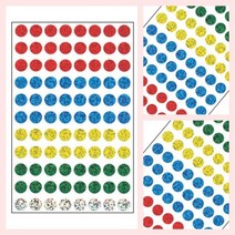 오색찬란 홀로그램 스티커 9MM 4P 문구시트지 선물봉투입구봉합