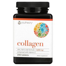 Youtheory 미국 유씨어리 콜라겐 Collagen 6000mg 비타민C 290타블렛, 290타블렛x3개세트, 290타블렛 3개세트