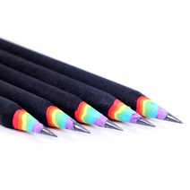 5 조각 프리미엄 품질 연필 레인보우 연필 2B 아이들을위한 나무 연필, 검은 색