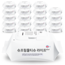 슈프림물티슈 라이프 프리미엄 저자극 아기물티슈 캡형, 20팩, 25매