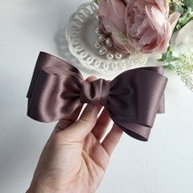 딥브라운과딥베이지 카스타드 무광 3단 리본핀 (자체제작)