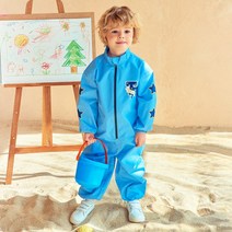 따블리에 키즈 아웃도어 유아 미술가운 전신가운 미술전신가운 전신미술가운 유아방수옷 아동갯벌체험옷, S, 블루