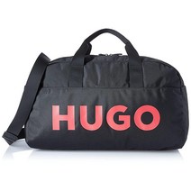 Hugo Boss 보스 남성용 콘트라스트 로고 더플 백 블랙 오일. 184596