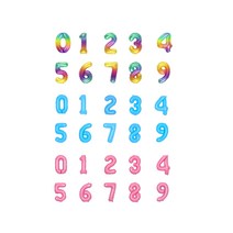 숫자 은박풍선 소 핑크 블루 레인보우, 7