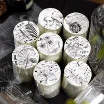 빈티지 플라워 꽃 레터링 PET 다꾸 마스킹테이프 마테 8종, D (MT-877)