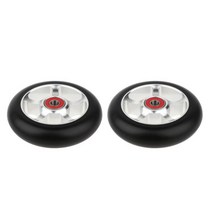 접이식전동킥보드 2pcs 100mm 푸시/킥/스턴트 스쿠터 휠 베어링 및 부싱 스케이트 보드 교체, 01 silver