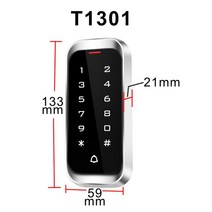 [해외] 금속 케이스 125KHz RFID 독립형 액세스 컨트롤러 및 리더 방수 13.56MHZ IC 카드 터치 키패드 액세스 제어 시스템, T1301 125KHZ ID